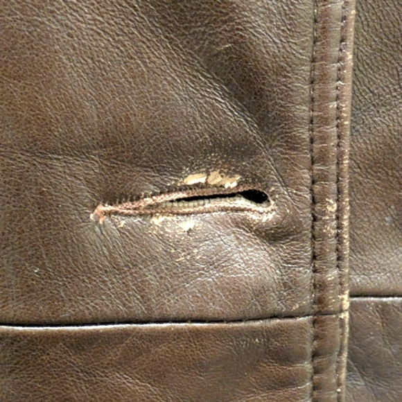 🇨🇦 Gorgeous 70s Trojan 20/XL Brown Leather Trench Coat Made in Canada - Picture 9 of 13